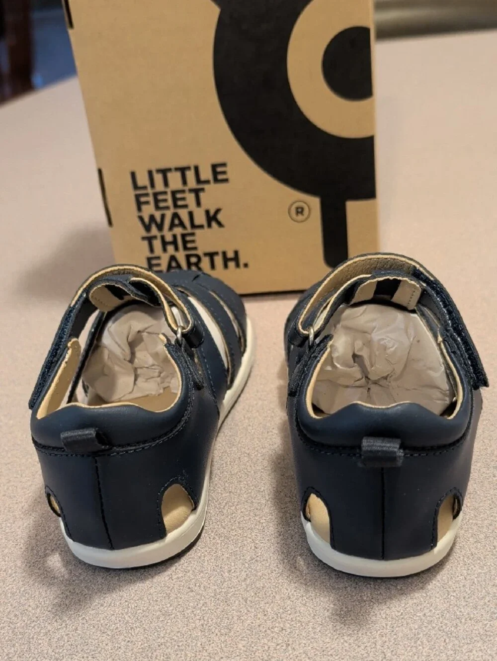 OLD SOLES Little Boys Navy Surf Sandals - Leather New in Box